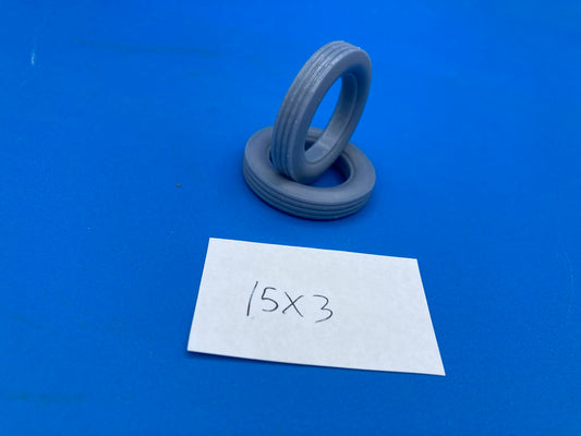 Ribbed front runners racing tire 15x3